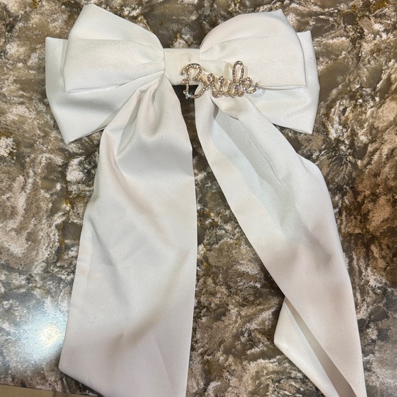 Accessories - Elegant White “bride” Bow Hair Accessory